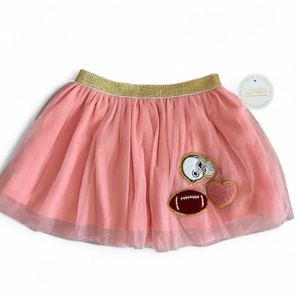 Sweet Wink Sparkle Football Tutu Skirt Girls Size 2-4 Years NWT Heart Helmet